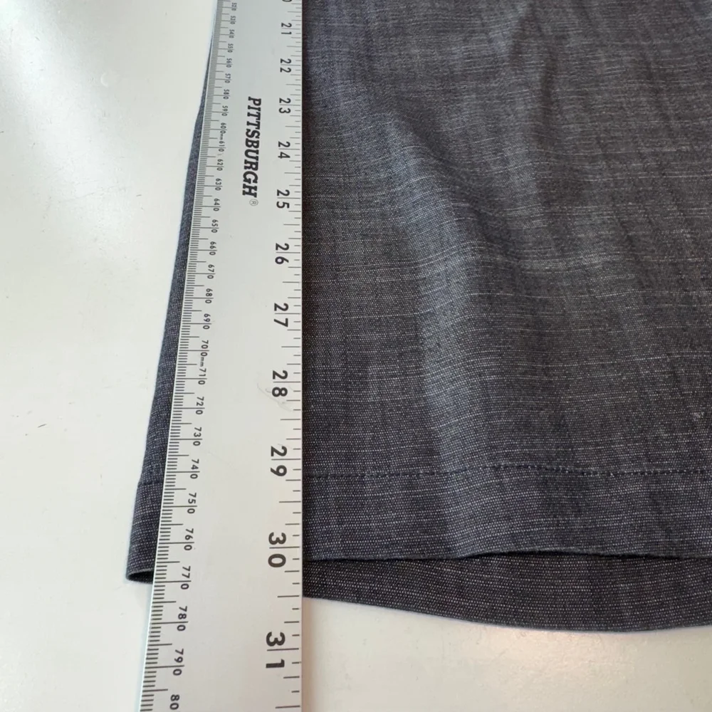 XCVI Wide Leg Pants Women XL Blue Chambray Lagenlook Boho Zip Pockets Casual NEW - Picture 9 of 11